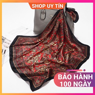 (Lụa Satin Loại 1) Khăn Lụa Vuông Quàng Cổ Nữ Đẹp - Khăn Turban Badana iLitaST203