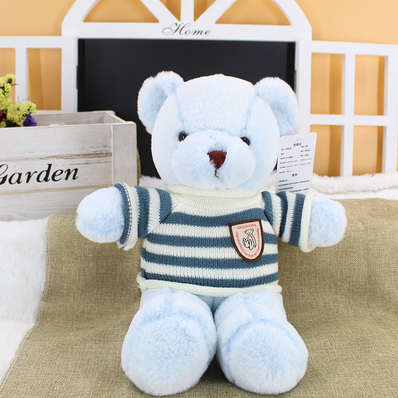 Gấu Teddy Nhồi Bông Mặc Áo Sweater Kẻ Sọc Nhiều Màu Dễ Thương