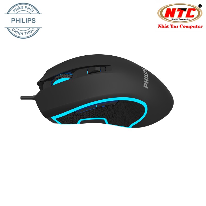 Chuột 6D game cao cấp Philips SPK9413 led đa màu-DPI 6400 thích hợp đồ họa và game