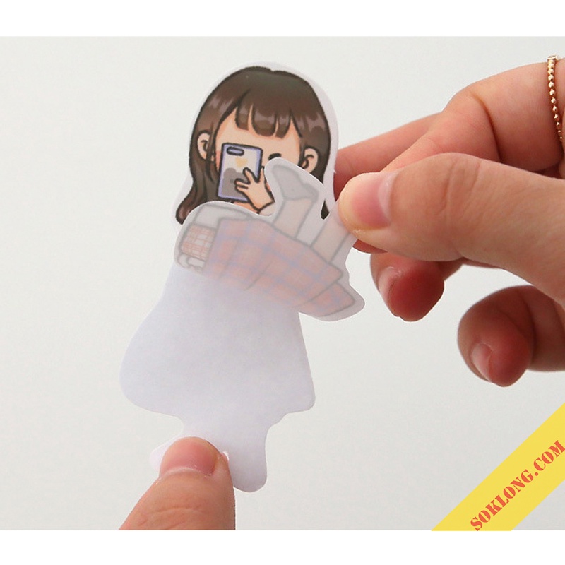 Bộ Sticker cô nàng, chàng trai cá tính - Nhãn dán stick trang trí sổ, album, nhật ký Tuệ Minh