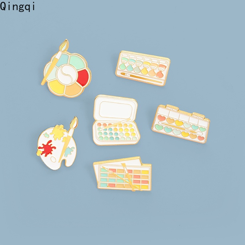 Trâm cài áo Miss Zoe hình bảng màu nước hoạt hình nhiều kiểu tùy chọn phong cách dễ thương