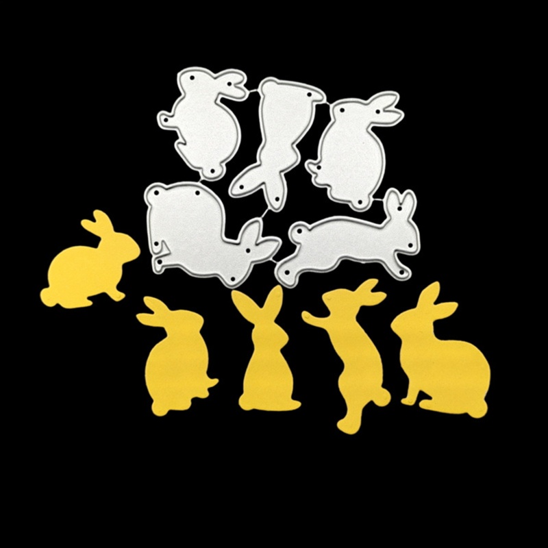 Khuôn Cắt Giấy 5 Trong 1 Hình Thỏ Phục Sinh