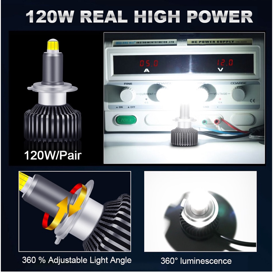 Bóng Đèn LED LY 60 Turbo 50000LM CSP H7 canbus 9012 H8 D4S D4R D2S D2R h11 H1 LED 9005 9006 HB3 HB4 12V 6000K 4300K Chất Lượng Cao