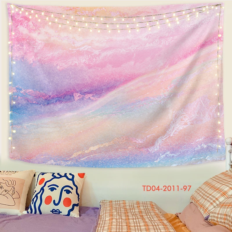 Tranh vải treo tường decor Tín Phát, vải treo tường phông nền mặt trăng, thiên hà cho không gian chill