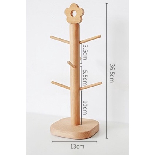 Treo ly cốc gỗ thiết kế đơn giản phong cách minimalism dễ tháo lắp, có thể dùng treo trang sức decor nhà đẹp