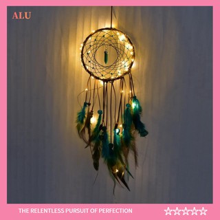 Dream Catcher Led Handmade Feathers Night Light Hanging Home Room decoration