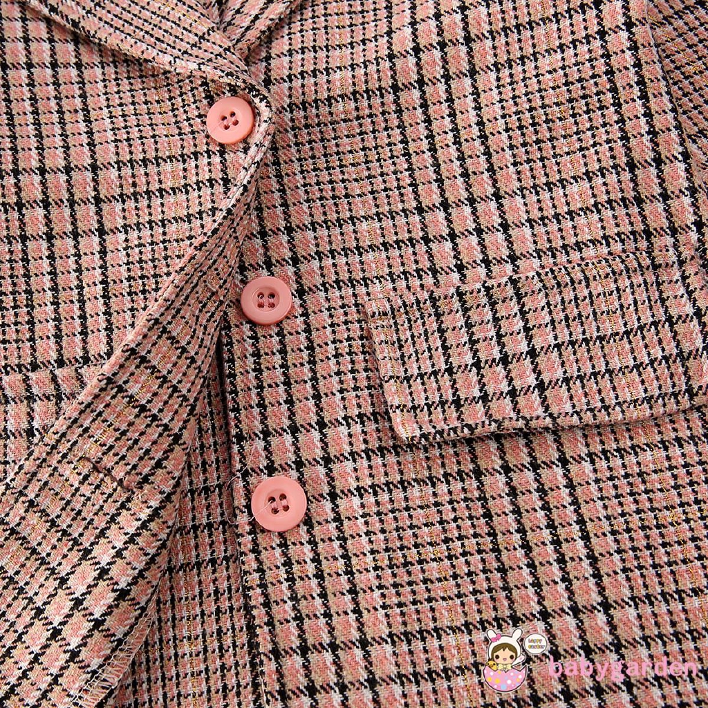 Set 2 món áo khoác tay dài viền bèo + chân váy xoè dễ thương cho bé gái