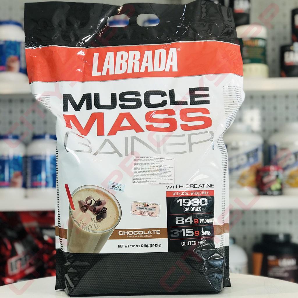 Labrada Muscle Mass Gainer 12Lbs, Hỗ Trợ Tăng Cân Tăng Cơ Nạc, Bổ Sung 1265 Calo, 52g Protein &amp; 20 Vitamin Khoáng Chất