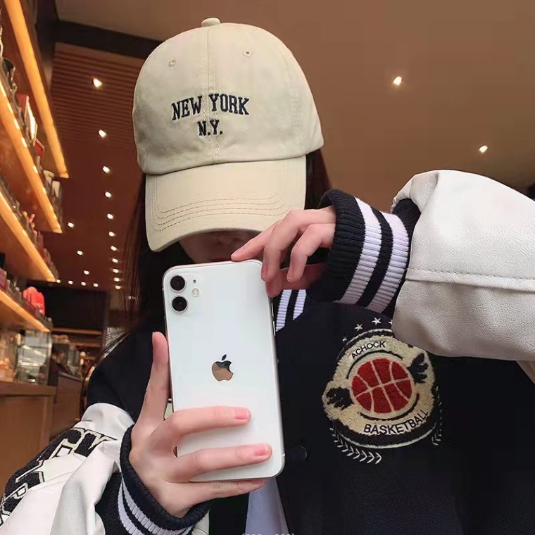 Mũ lưỡi trai thêu chữ New York cá tính mới phong cách Ulzzang