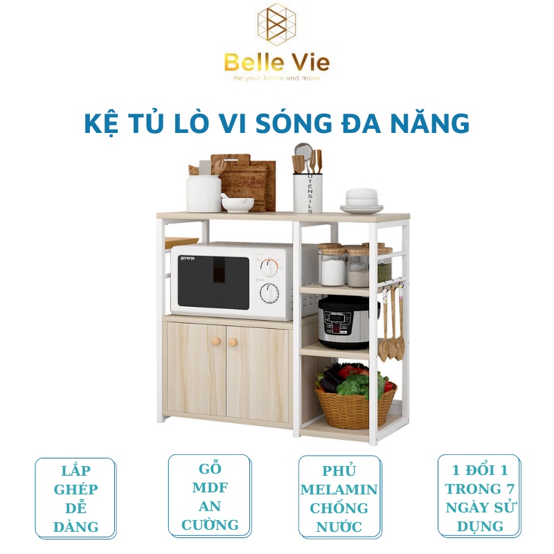 Kệ Để Lò Vi Sóng BELLEVIE Tủ Đựng Đồ Nhà Bếp Nhiều Ngăn , Giá Lò Vi Sóng Kích Thước 78x30x70