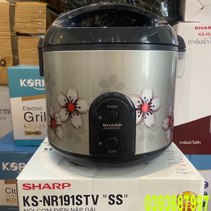 Nồi cơm điện nắp gài Sharp KS-NR191STV "SS" dung tích 1,8L bảo hành 12 tháng