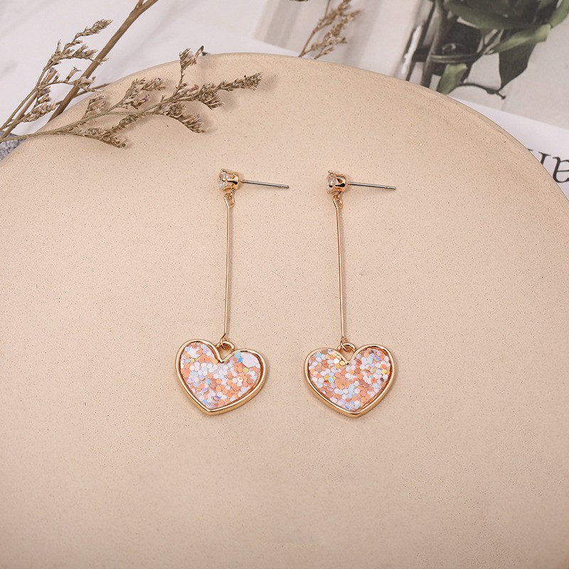 [❤️FREESHIP 50K❤️] Bông tai hình trái tim màu cầu vồng đa sắc thời trang cho nữ