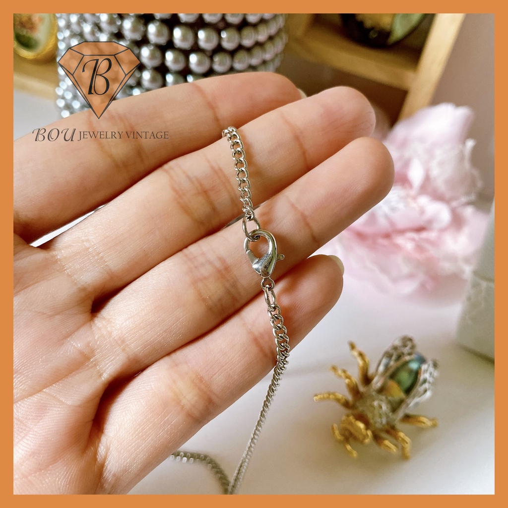DÂY CHUYỀN MẶT RẮN SECONDHAND TRANG SỨC SI NHẬT BẢN BOU JEWELRY VINTAGE MÃ VC264