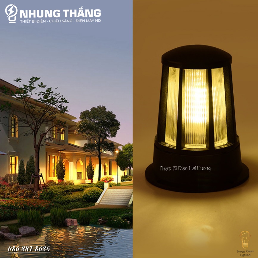 Đèn Sân Vườn Ngoài Trời LT-051 - Trụ Cổng Cột Đèn Hàng Rào Mái Hiên - Chống Nước Cao Cấp Decor Vintage - Kèm Bóng Led