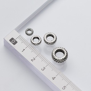 Charm bạc chặn hạt họa tiết hoa văn