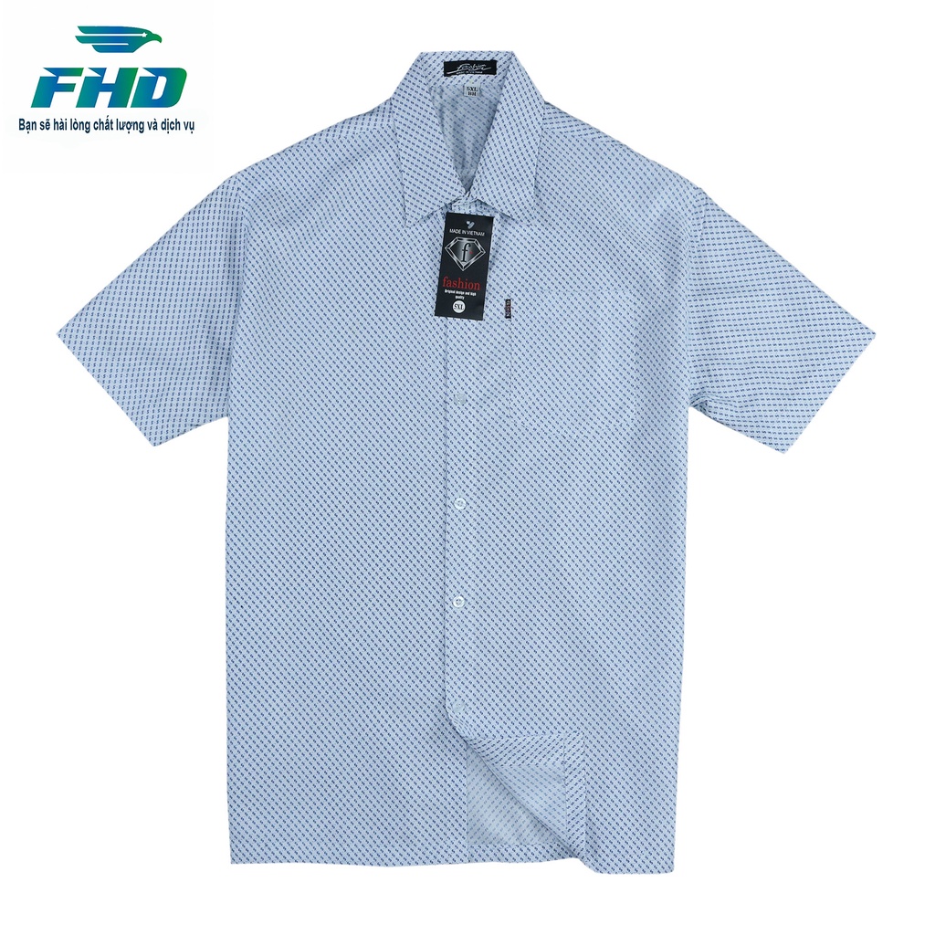 Áo sơ mi nam kate trung niên tay ngắn vải mềm mịn bền màu có size dành cho người 90kg FHDA011