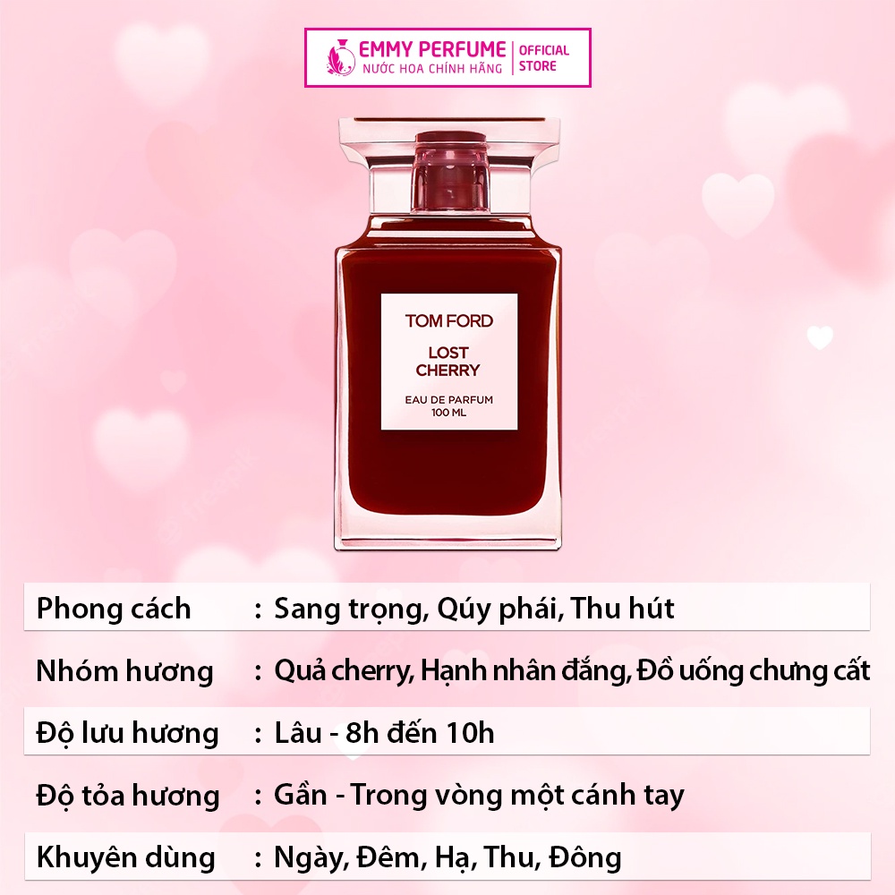 Nước hoa nữ siêu thơm Tom Ford Lost Cherry - Lưu hương lâu 8 - 10 giờ . Chính hãng 100% EmmyPer