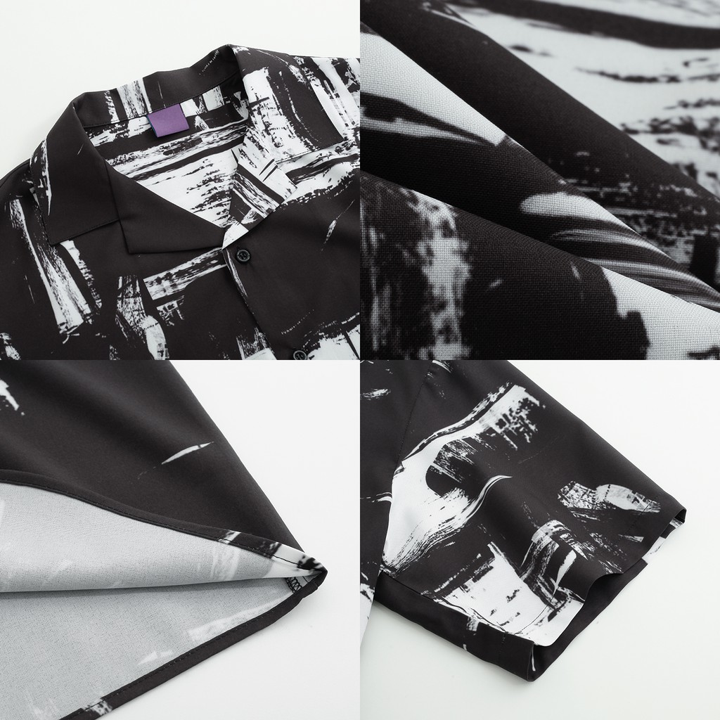 Áo sơ mi nam nữ họa tiết đen trắng thời trang siêu hot trend chất vải mềm mịn thoáng mát Hàn Quốc | BigBuy360 - bigbuy360.vn