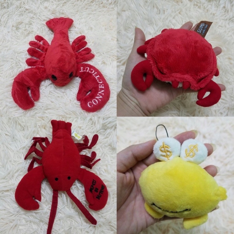 Gấu bôm con cua , tôm hùm nhồi bông