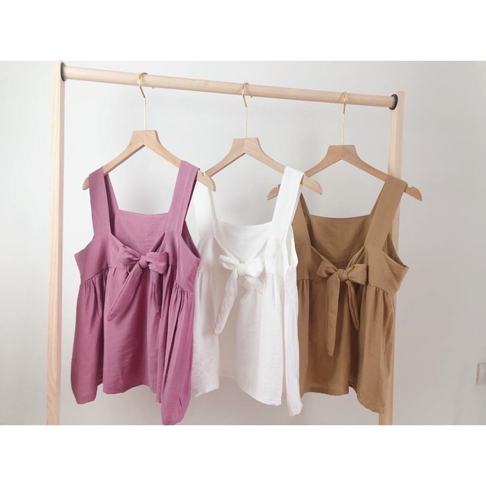 Áo hai dây chất đũi hàng đẹp (KÈM ẢNH THẬT)