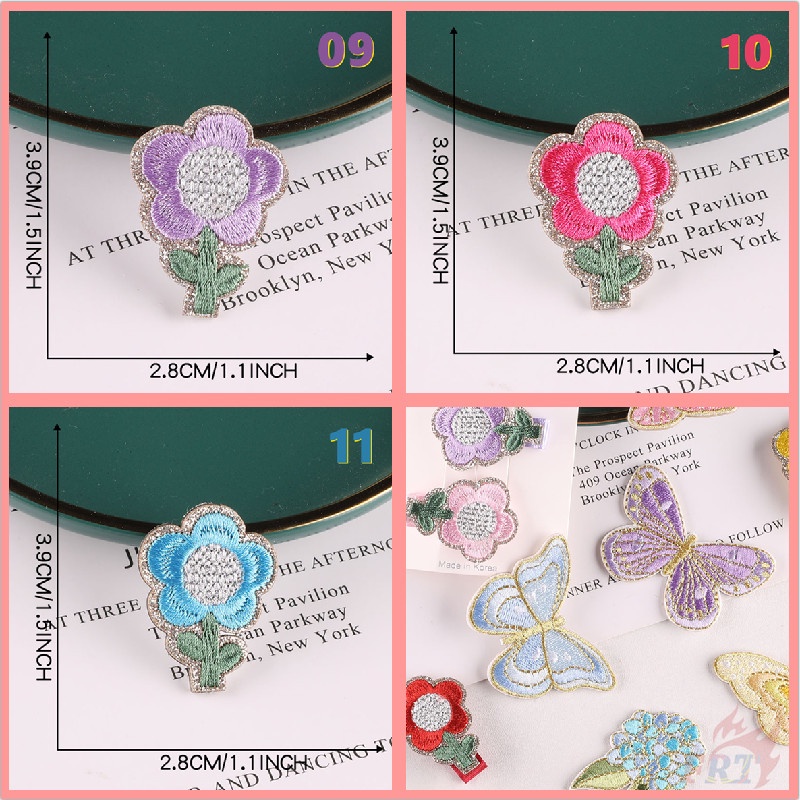 Miếng vá ủi quần áo họa tiết bươm bướm và hoa xinh xắn diy