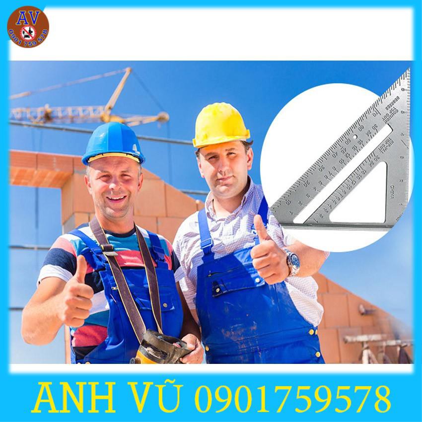 7 icnh Thước Tam Giác đa năng Thước eke hợp kim nhôm thước đo góc vuông