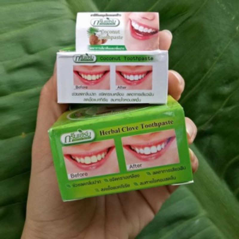 Kem Tẩy Trắng Răng Green Herb Herbal Clove Toothpaste Thái lan