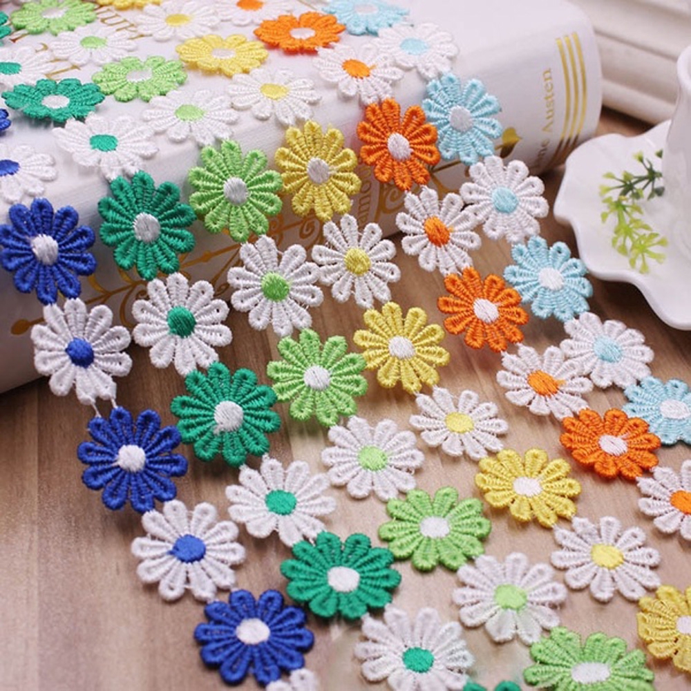 Dải dây thêu hoa hướng dương 2.5cm