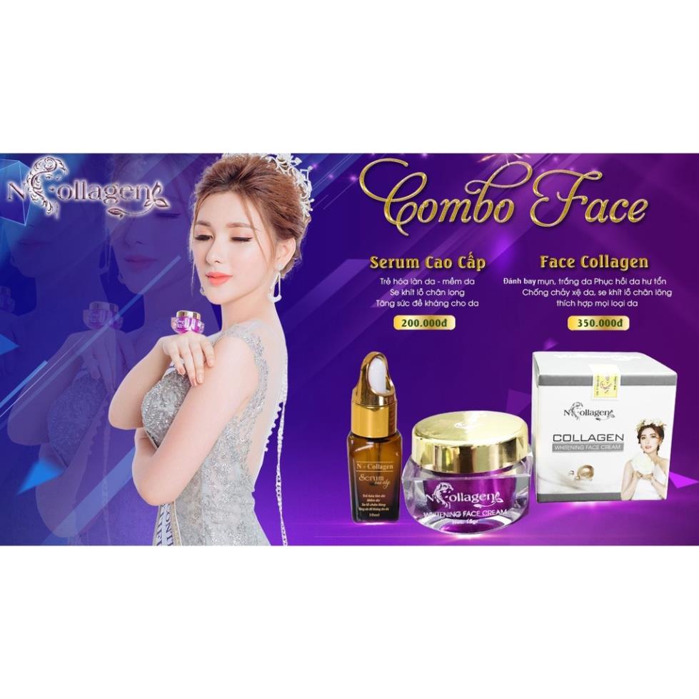 Combo Whitening Face Cream + Serum Cao Cấp N'COLLAGEN - Giảm Mụn, Mờ Nám, Tàn Nhang