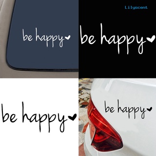 Decal dán trang trí cửa sổ xe hơi in chữ be happy
