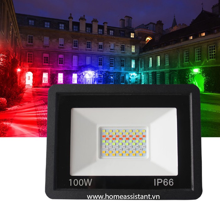 Đèn Pha LED Wifi Zigbee Tuya Đổi Màu RGB 100W HUE03  Hass Smart Life