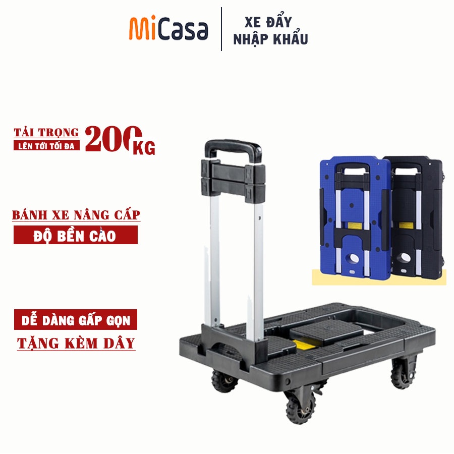 Xe đẩy hàng, kéo hàng đa năng 5 bánh gấp gọn tải trọng 125kg, xe chở hành lí gấp gọn