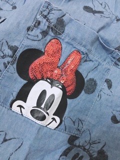 Váy bò hoạ tiết Minnie cho bé gái