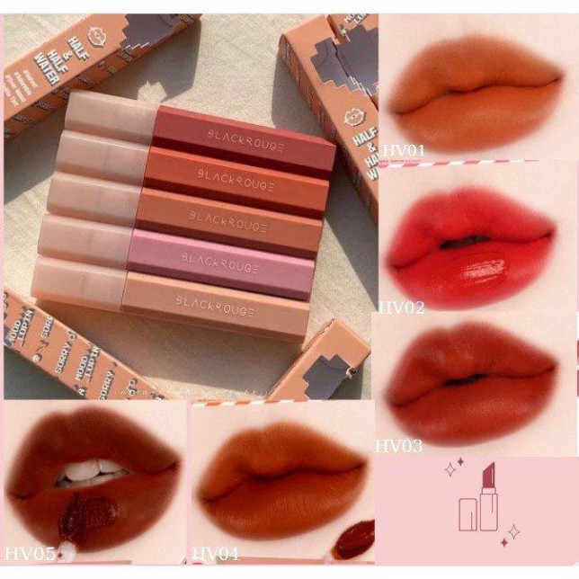 Son kem BLACK ROUGE Half and Half Collection MỚI. chất son lì, bảng màu siêu đẹp - HanZy Store