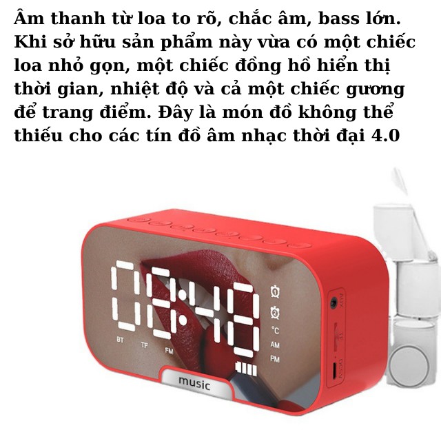 Loa Bluetooth Mini kiêm đồng hồ Báo Thức Để Bàn ✅ FREESHIP ✅ Đồng Hồ Báo Thức G10 Thiết Kế Sang Trọng Tính Tế