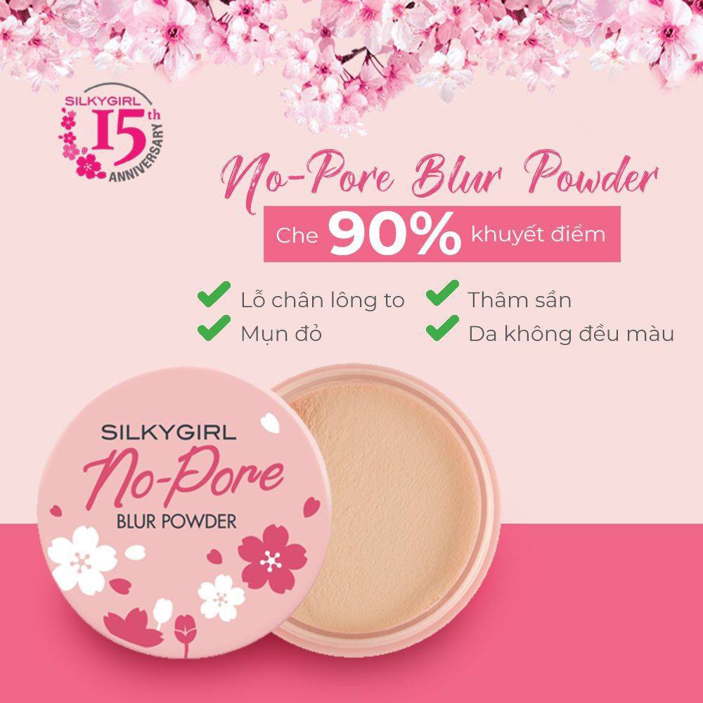 Phấn Phủ Silkygirl Mờ Khuyết Điểm Silkygirl No-Pore Blur Powder