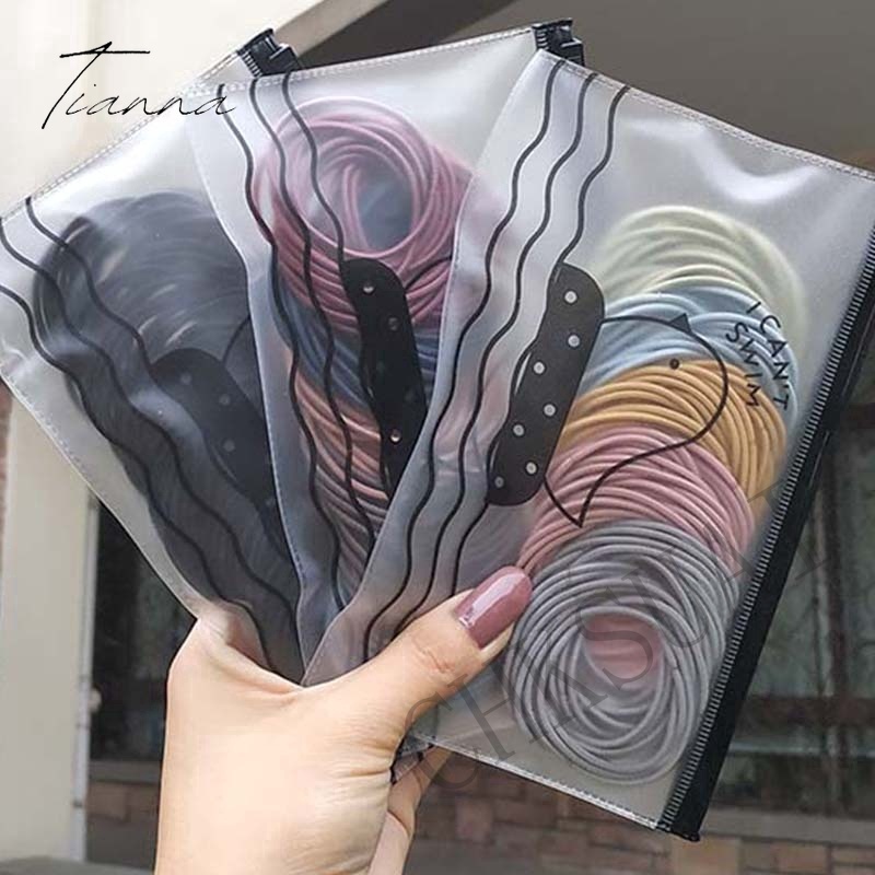 Túi 100 Dây Thun Buộc Tóc Co Giãn Nhiều Màu Sắc Dành Cho Nữ