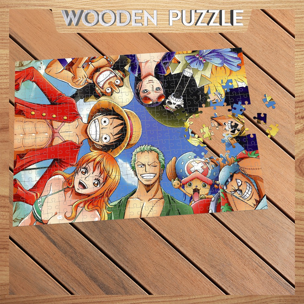 Bộ xếp hình bằng gỗ One Piece Monkey D. Luffy 300 - 500 mảnh cho nhiều lứa tuổi, ghép hình WP01