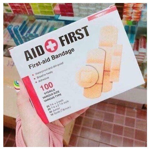 Hộp Ơ Gâu Cá Nhân Gồm 100 Miếng Dán Vết Thương