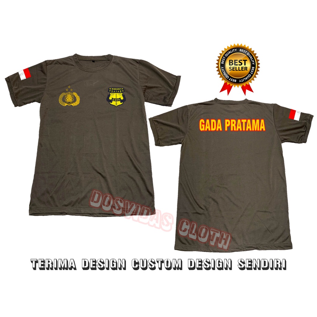 Áo Thun Cao Cấp Bên Trong / Áo Thun Dalaman SATPAM Police Service Garatama (Màu Sắc Sô Cô La)