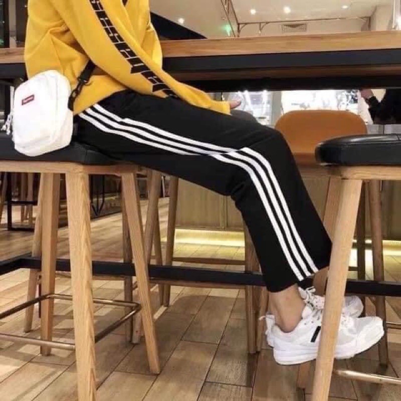 [Rẻ nhất shopee] Quần 3 sọc ống rộng, quần chạy rót quần thể thao 3 sọc ulzzang | BigBuy360 - bigbuy360.vn