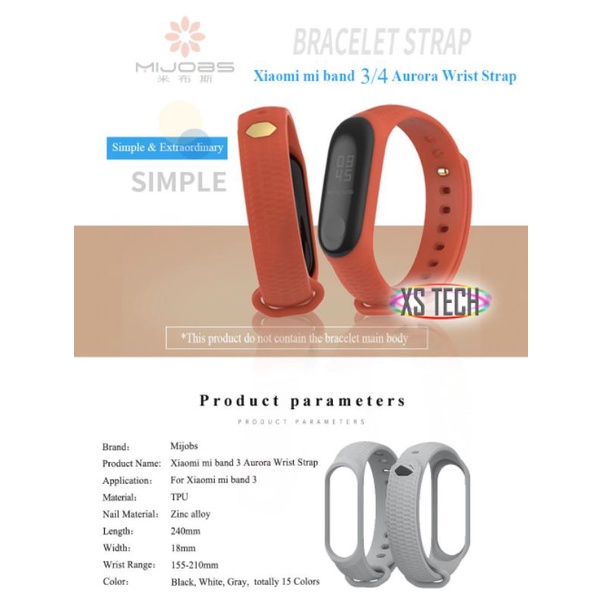 Dây đeo miband Mijobs aurora cho Xiaomi Miband 3 Xiaomi Miband 4