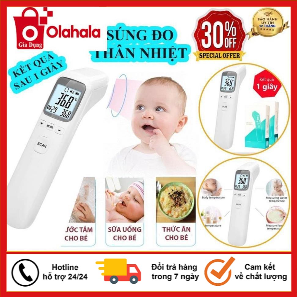 Nhiệt Kế Hồng Ngoại, Súng Đo Thân Nhiệt Hồng Ngoại Đa Năng, Cho Kết Quả Sau 1 Giây Kiểm Tra, Màn Hình LCD Hiện Thị