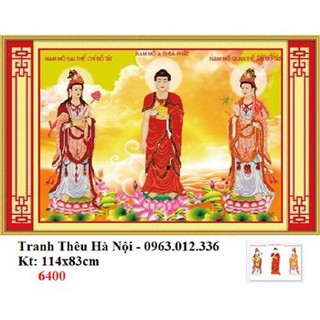 Tranh đính đá Tam thế phật H893-114x83cm