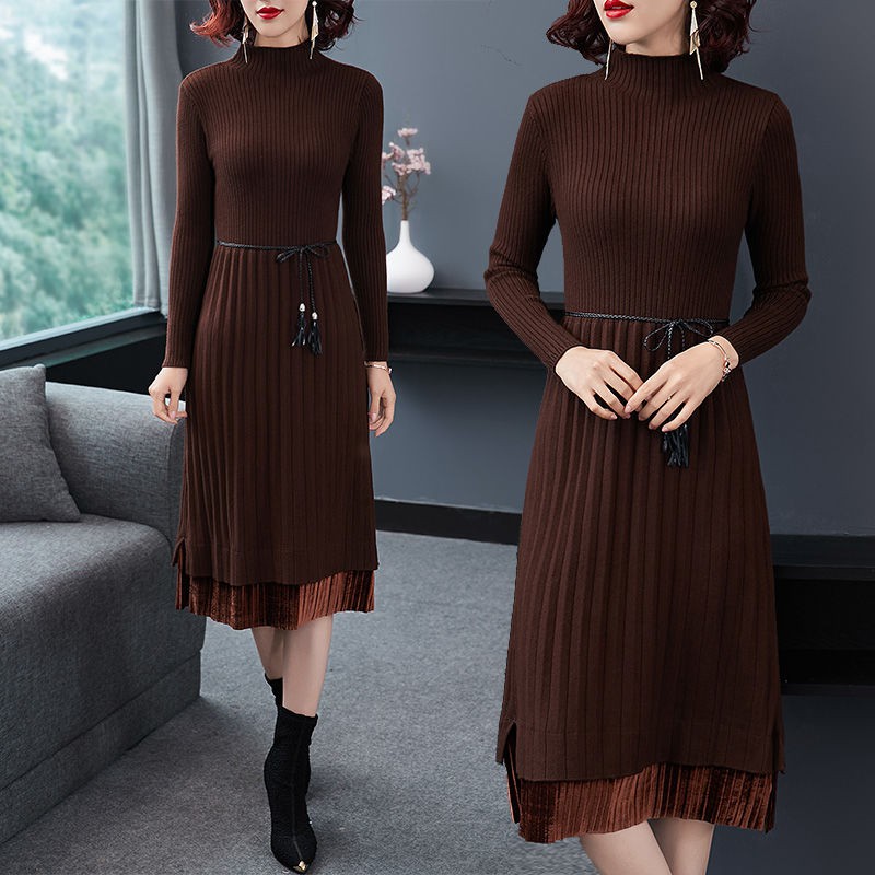 Đầm Sweater Nhung Dáng Dài Cổ Lọ Xinh Xắn Dành Cho Nữ | BigBuy360 - bigbuy360.vn