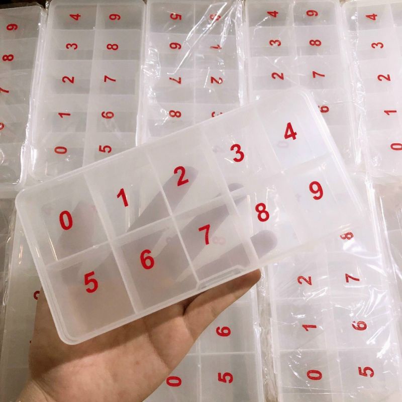 hộp nhựa đựng móng giả 10 ô