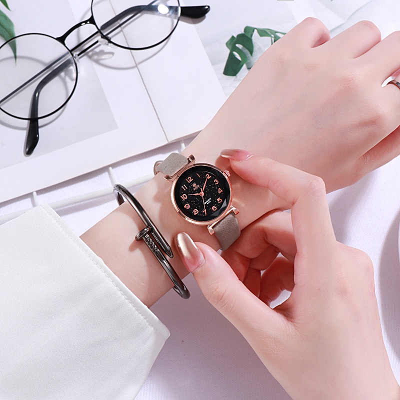 Đồng hồ thời trang nữ Dijie DJ66 kiểu mới mặt số dể dàng xem giờ, dây da mềm êm tay nhiều màu dể phối đồ