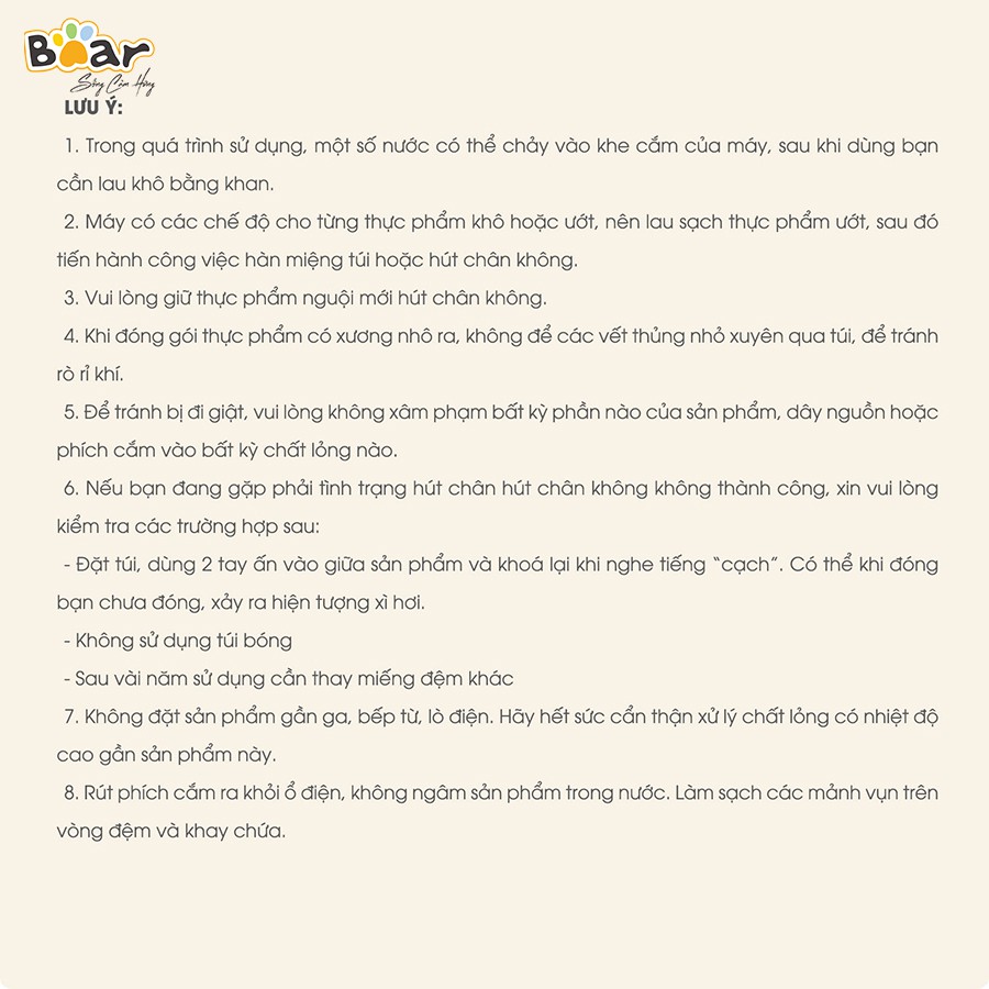 Máy hút chân không & Hàn miệng túi Bear Model : FKJ-A01F1 cao cấp chính hãng Bảo Hành 18T