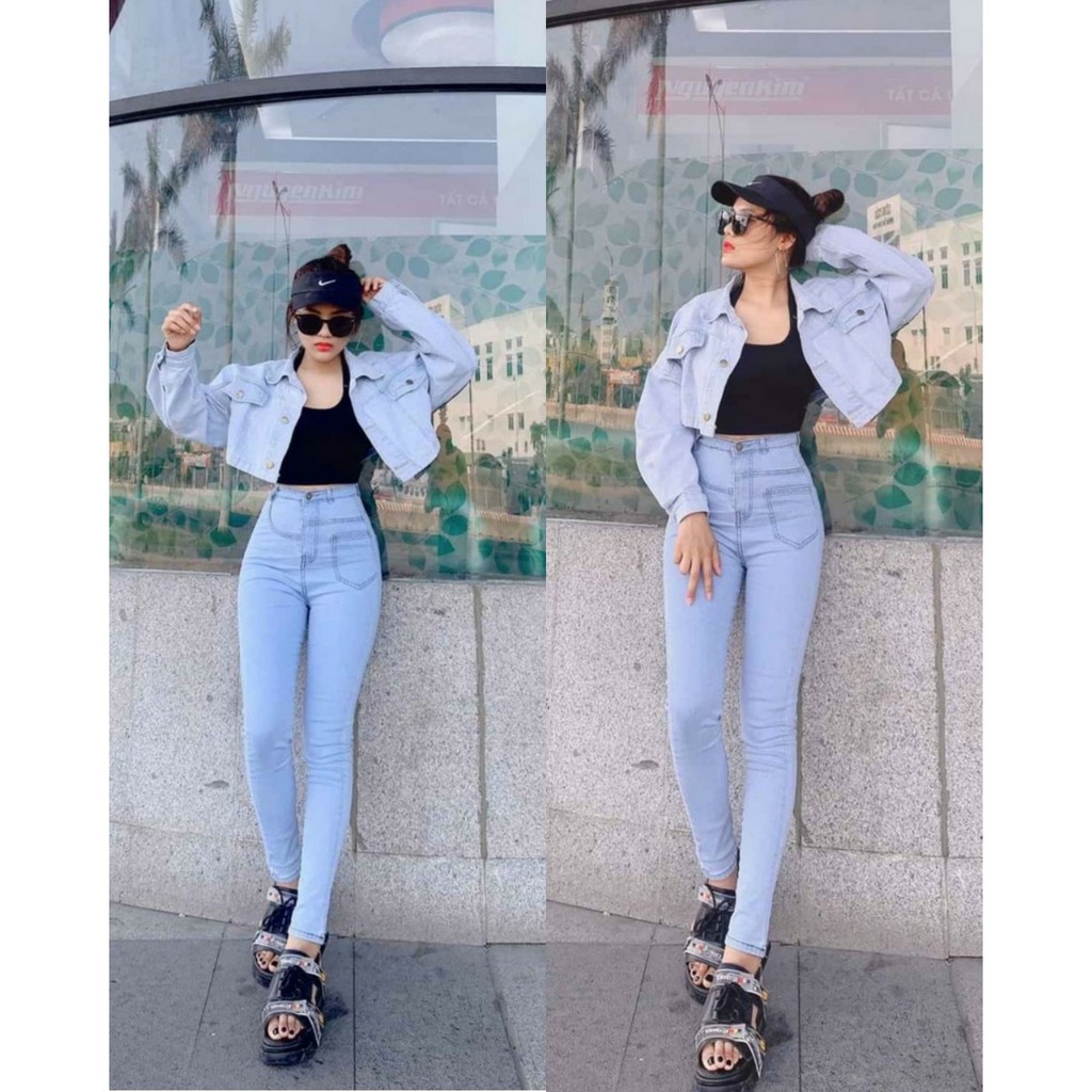 QUẦN JEAN NỮ LƯNG SIÊU CAO (hình thật-khách mặc) | BigBuy360 - bigbuy360.vn