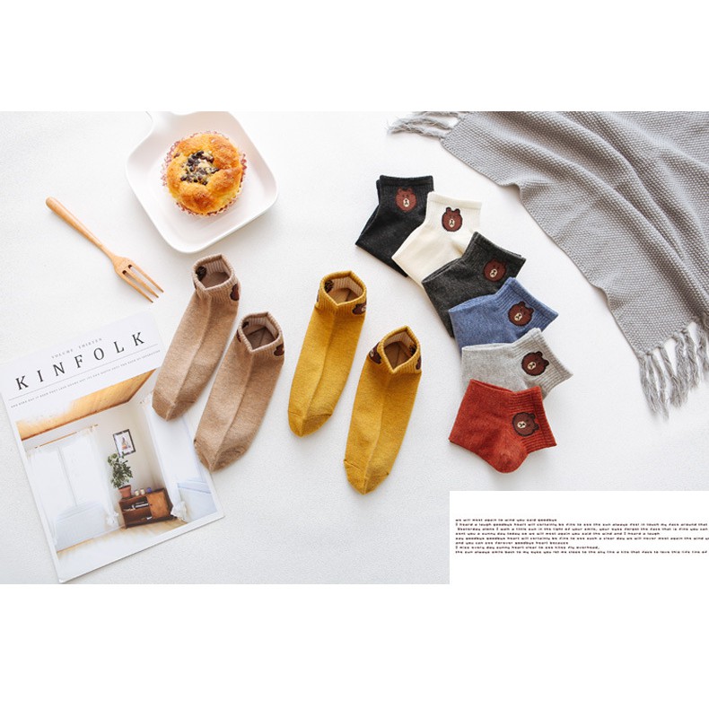 Set 10 Đôi Tất Gấu Brown DỄ THƯƠNG SIÊU ĐẸP
